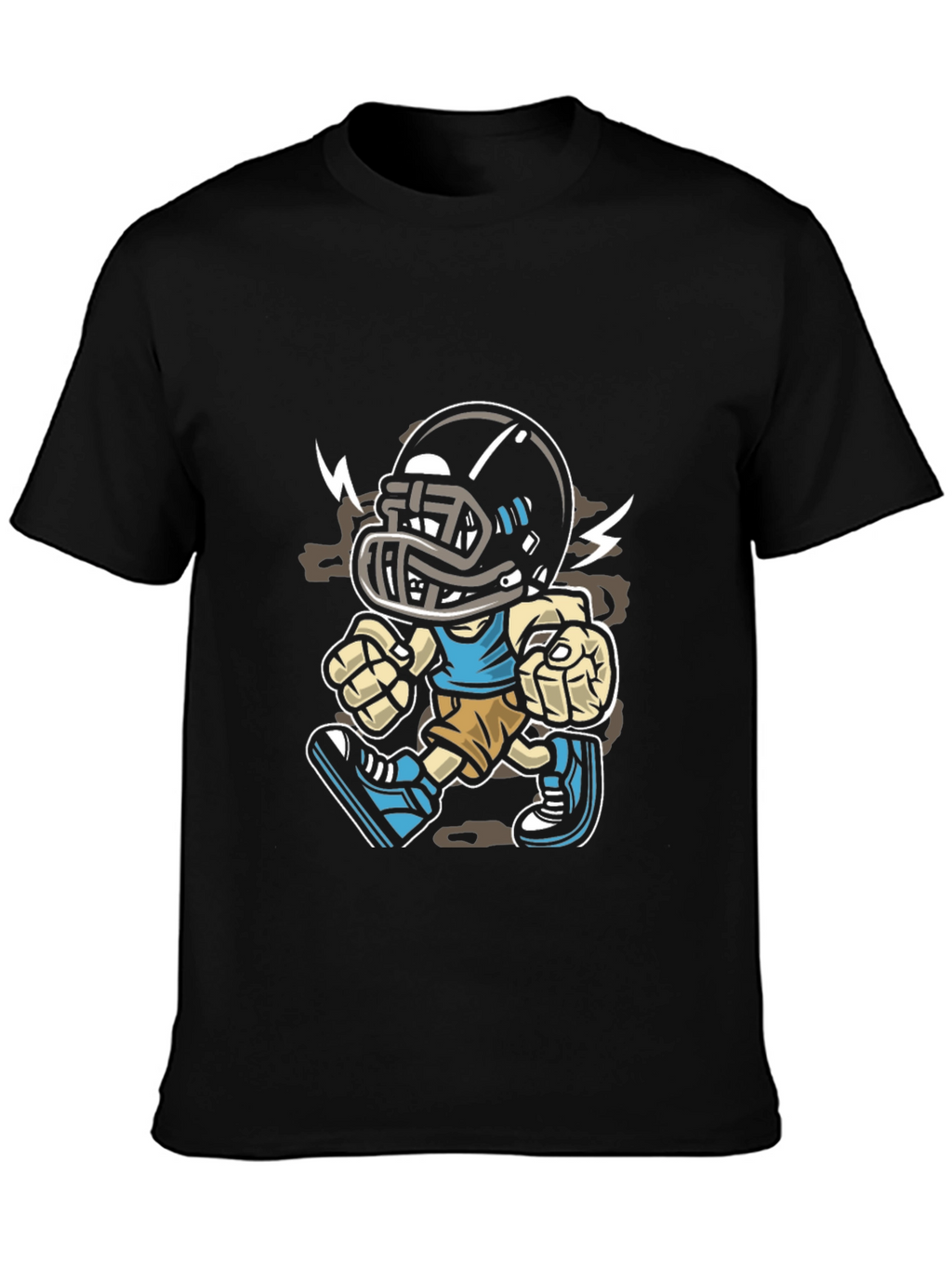 Cartoon Football Player Graphic T-Shirt