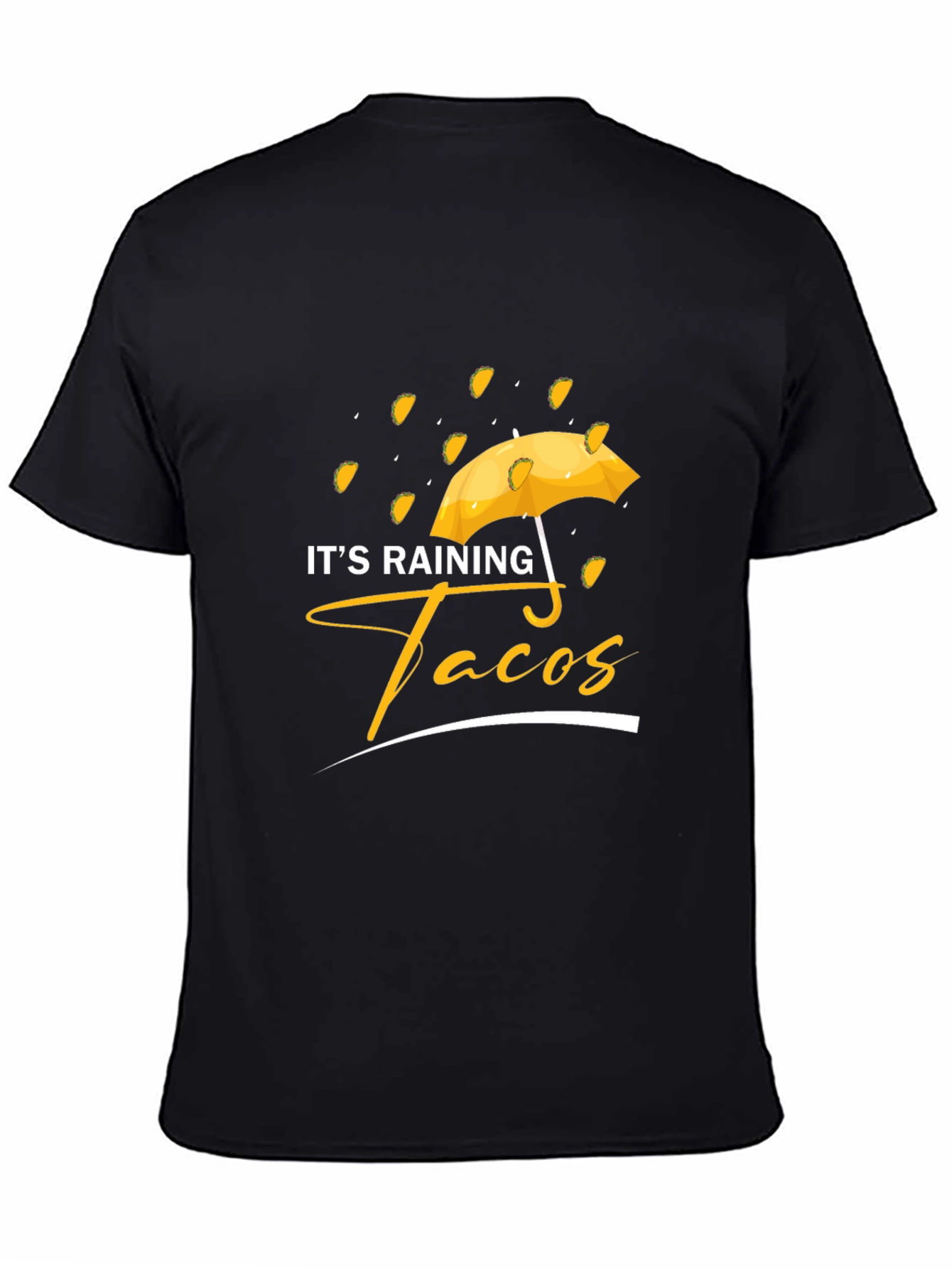 Its Raining Tacos Black Graphic T-Shirt