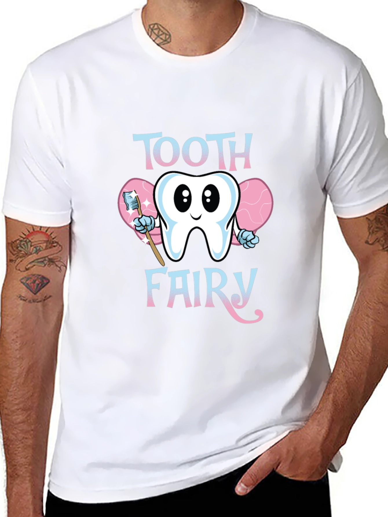 Tooth Fairy Graphic Tee - Black Cotton Blend