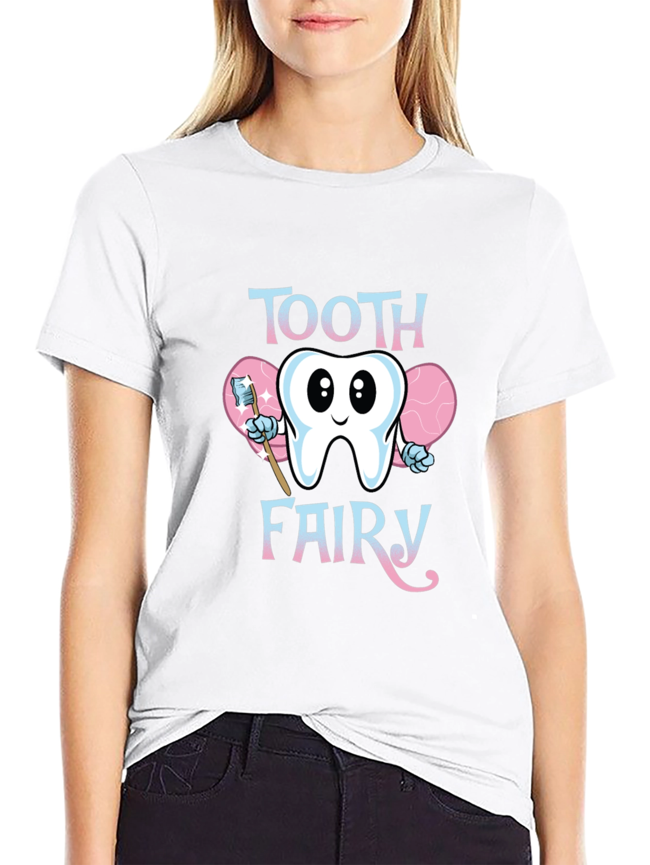 Tooth Fairy Graphic Tee - Black Cotton Blend