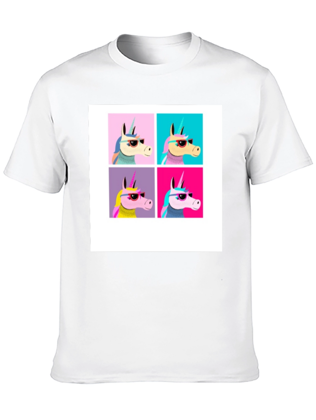 Unicorn Pop Art Black T-Shirt