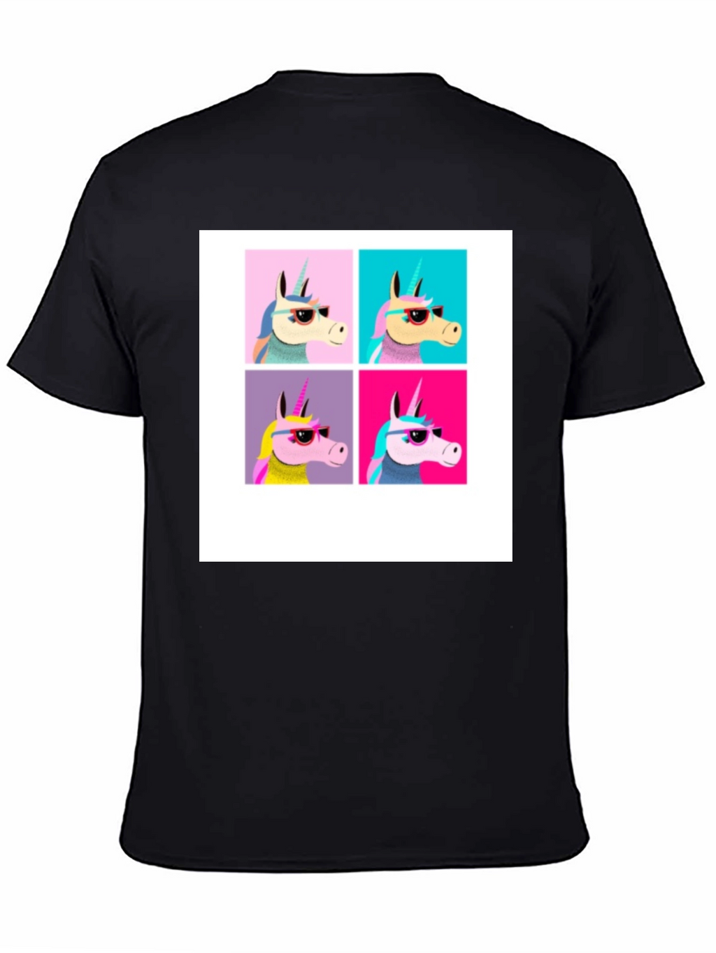 Unicorn Pop Art Black T-Shirt