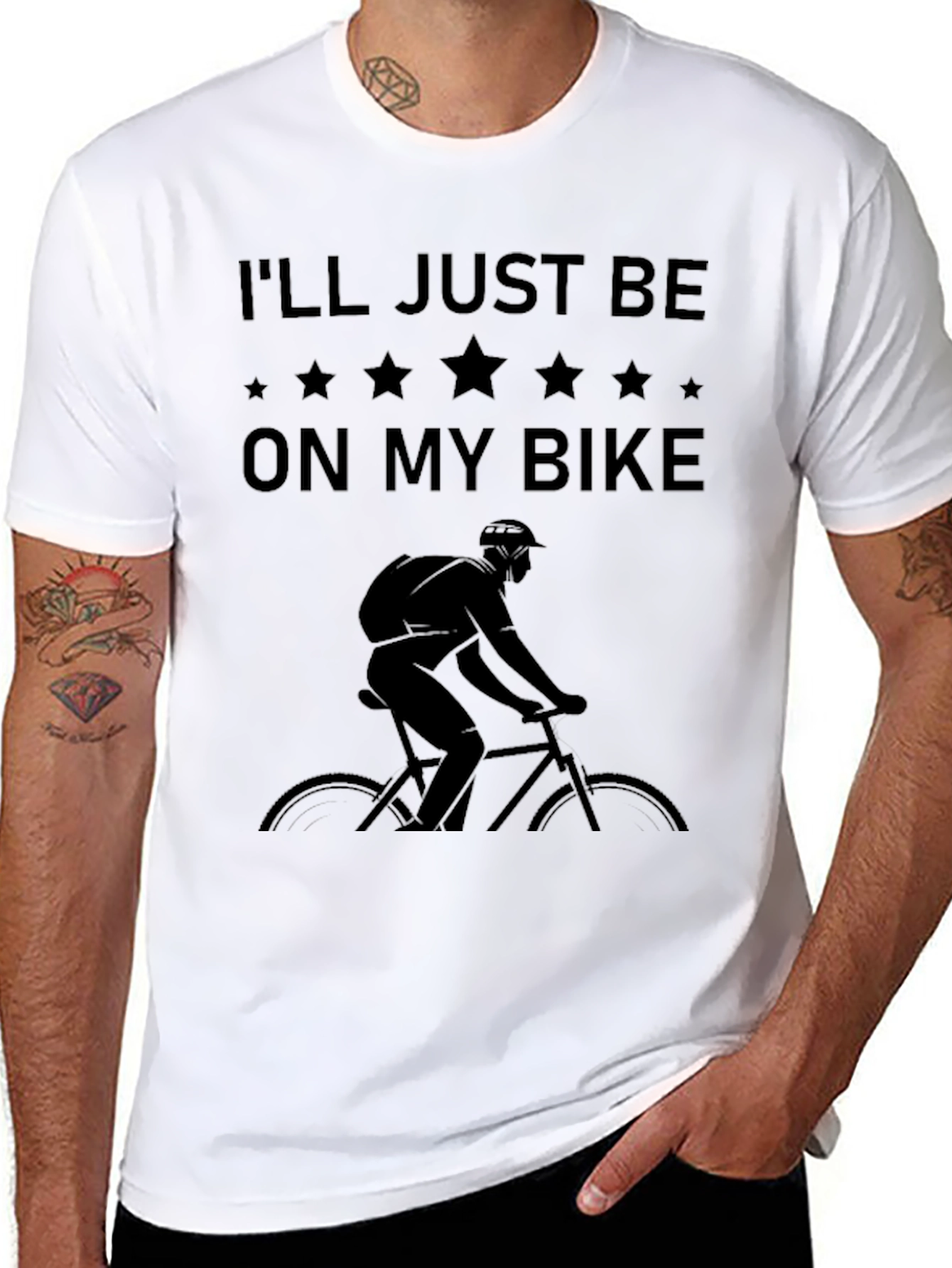 Mens Ill Just Be On My Bike Graphic Tee