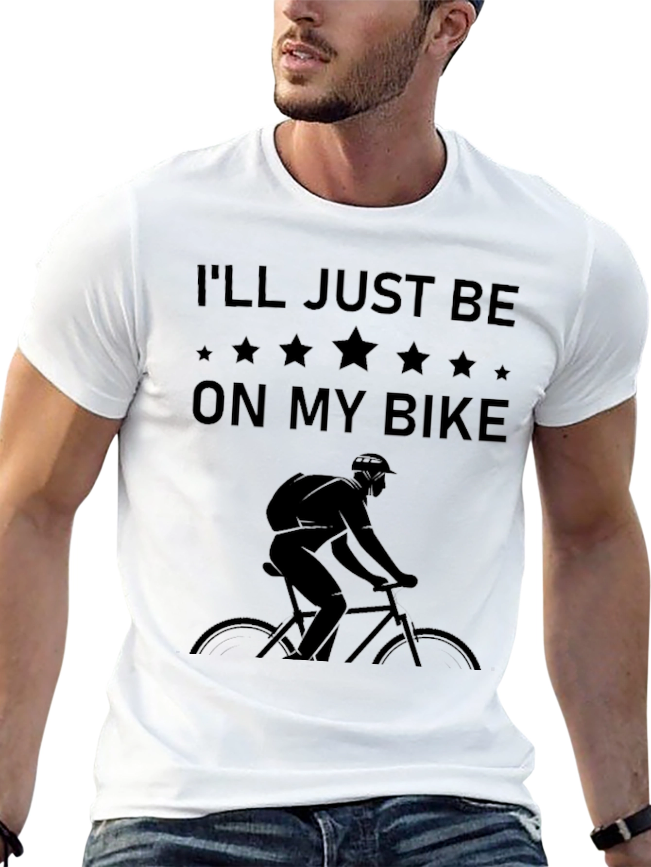 Mens Ill Just Be On My Bike Graphic Tee