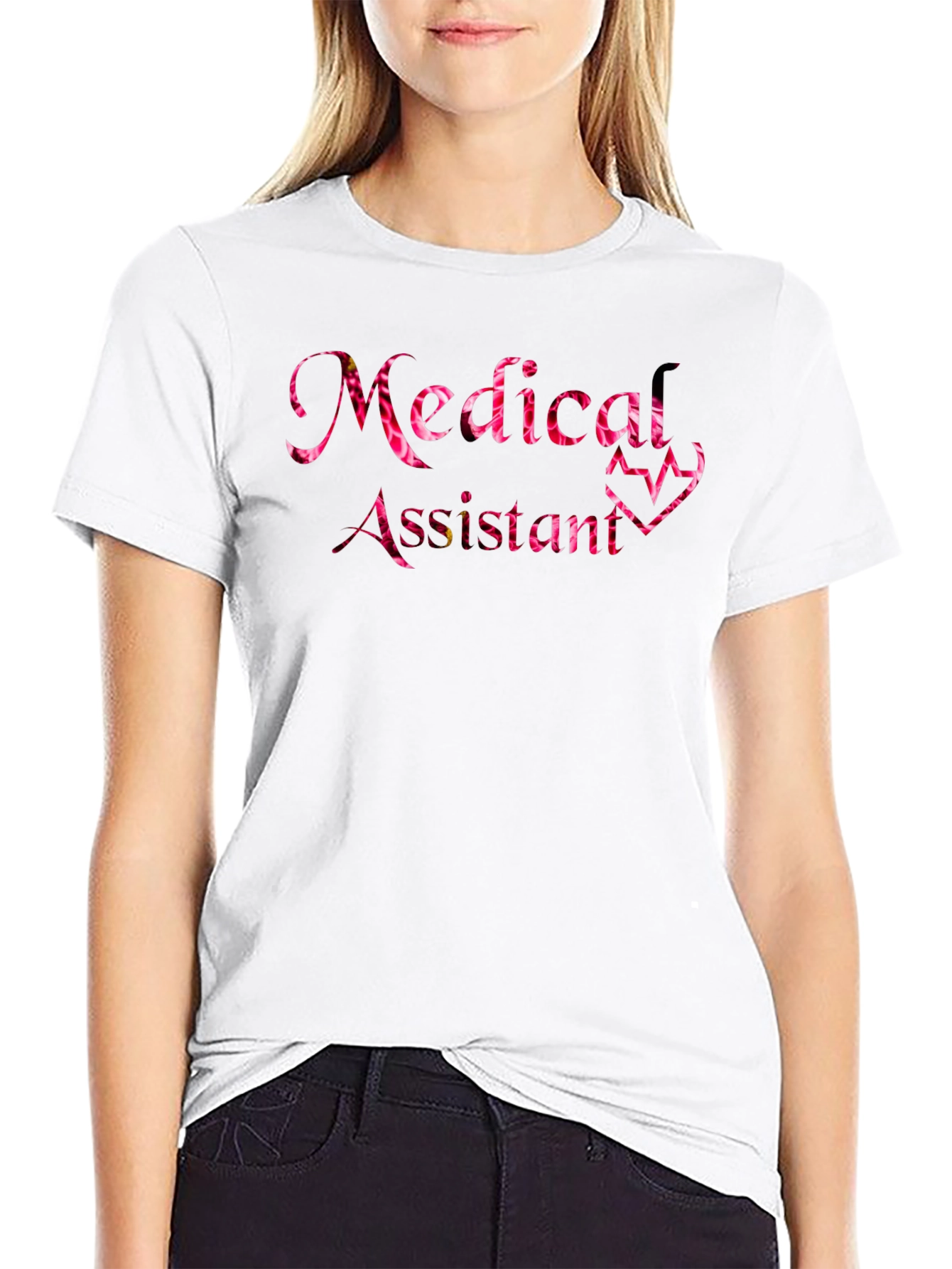 Medical Assistant Floral Heartbeat T-Shirt