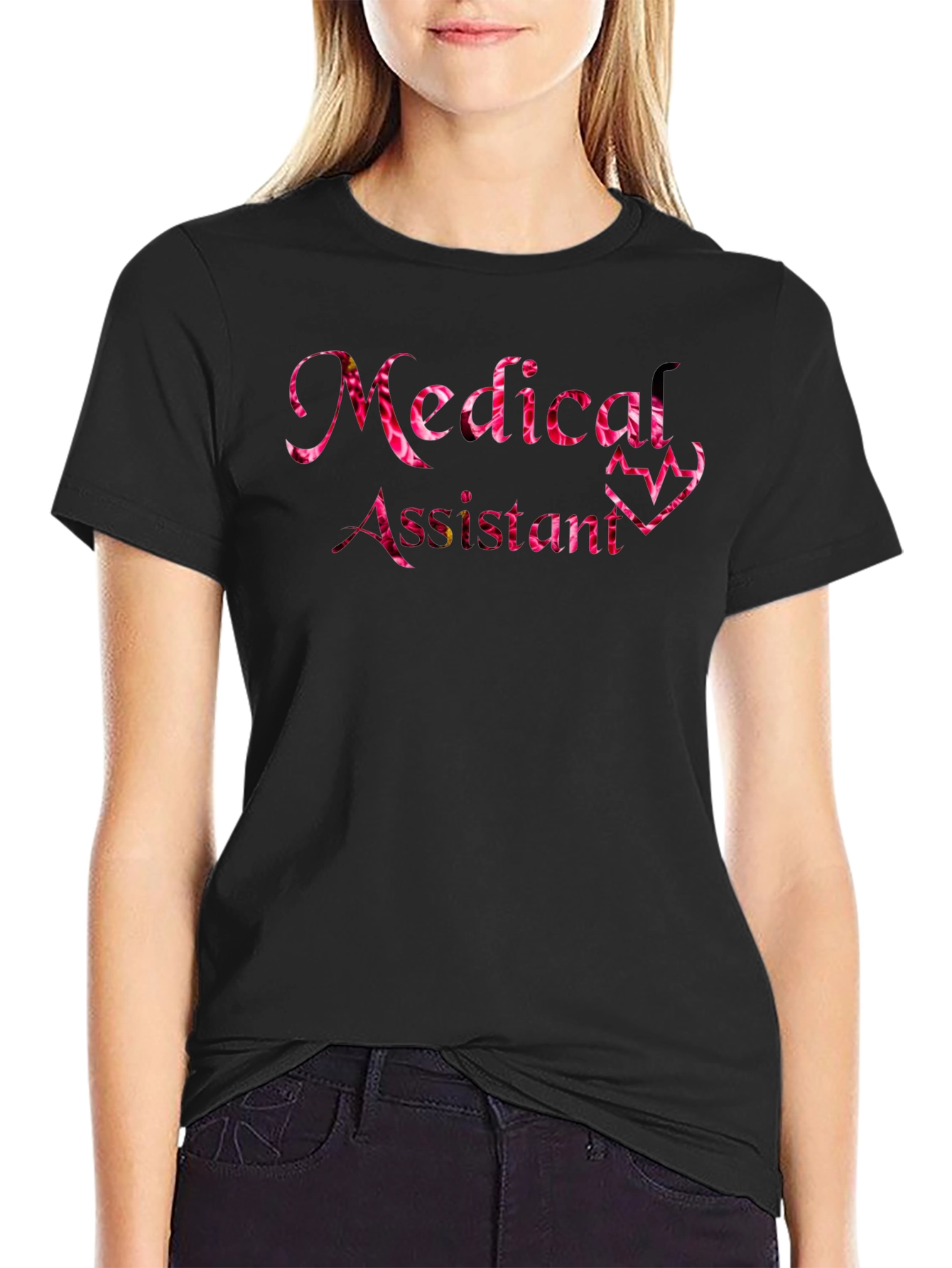 Medical Assistant Floral Heartbeat T-Shirt