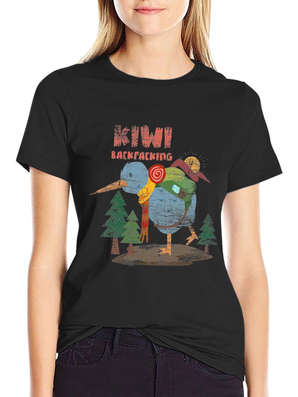 Kiwi Backpacking Graphic T-Shirt