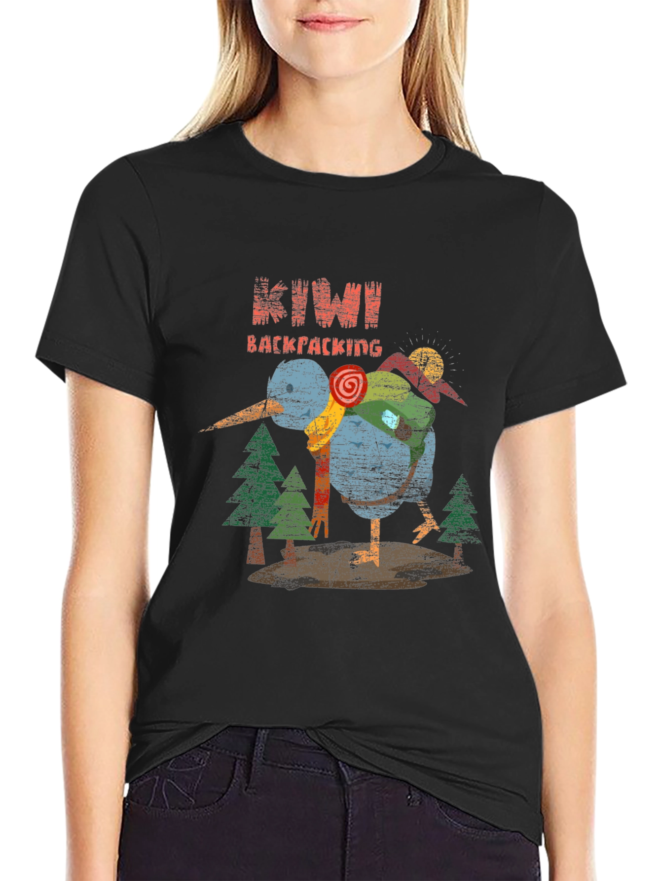 Kiwi Backpacking Graphic T-Shirt