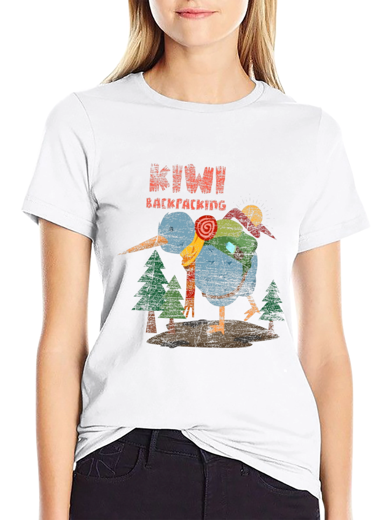 Kiwi Backpacking Graphic T-Shirt