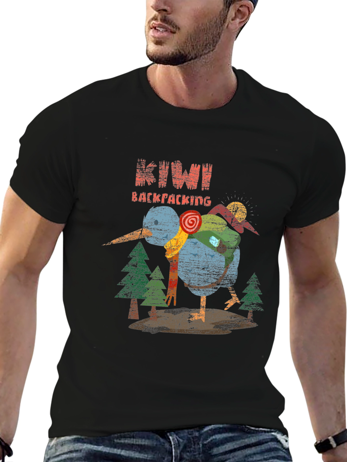 Kiwi Backpacking Graphic T-Shirt