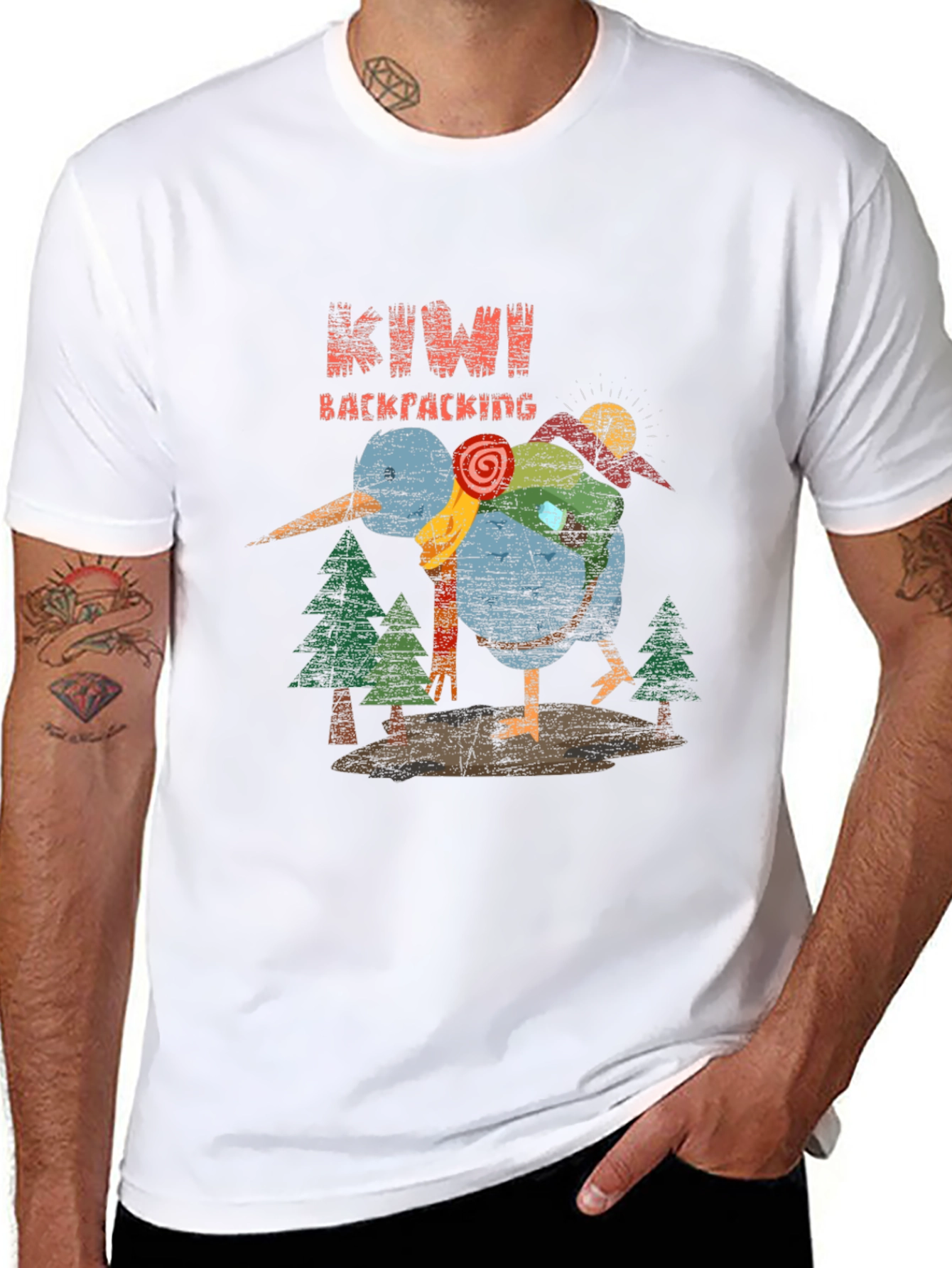 Kiwi Backpacking Graphic T-Shirt