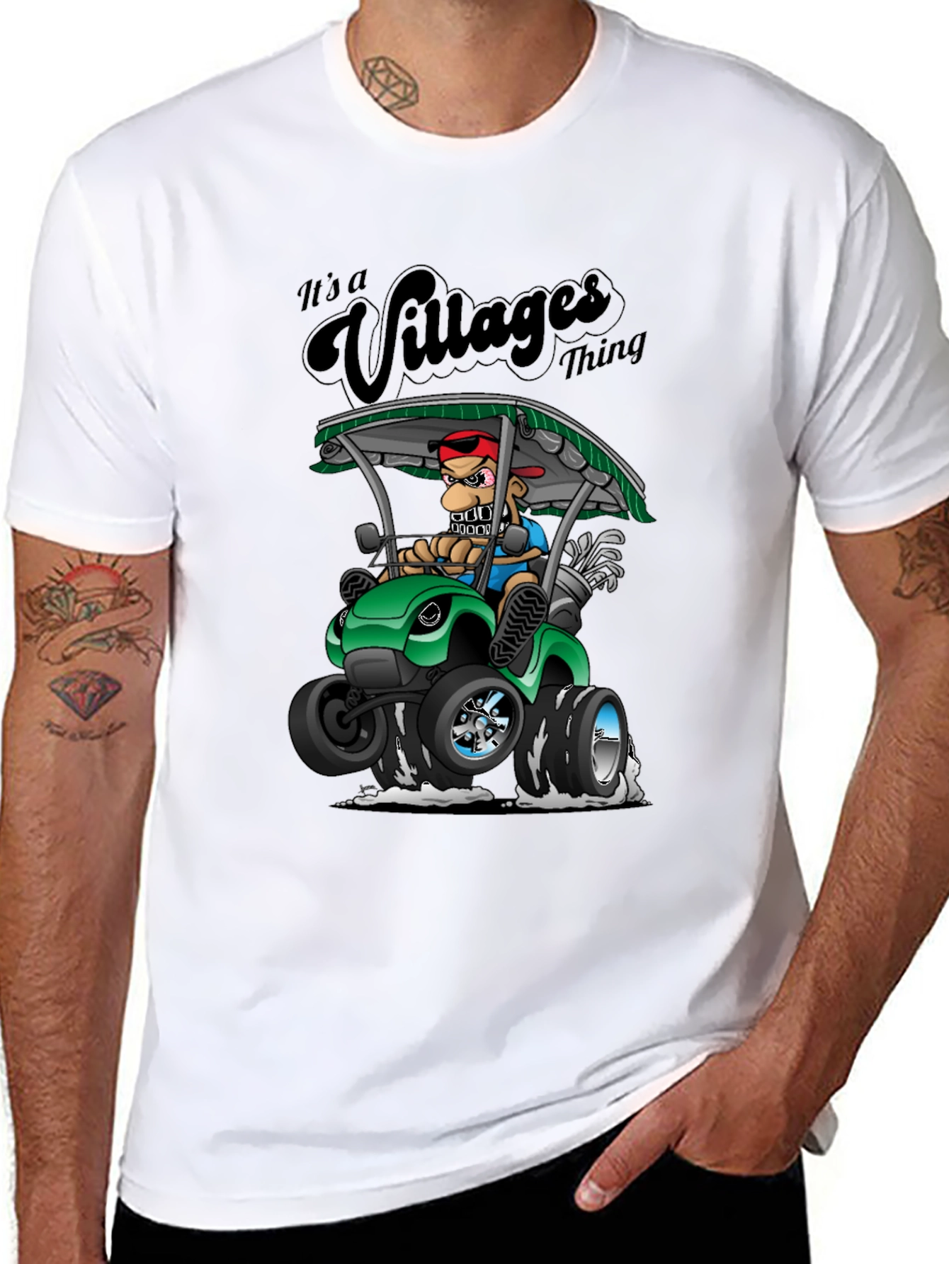 Villages Thing Cartoon Graphic Tee - Fun T-Shirt