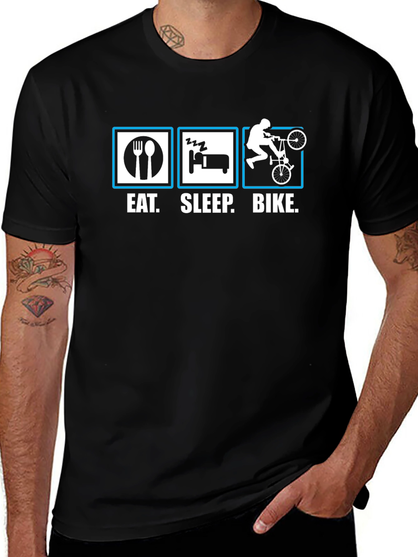 Eat Sleep Bike T-Shirt - Cycling Enthusiast Tee