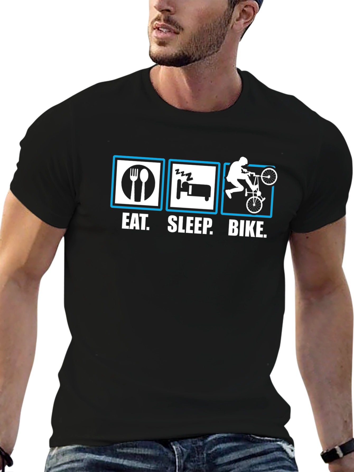 Eat Sleep Bike T-Shirt - Cycling Enthusiast Tee