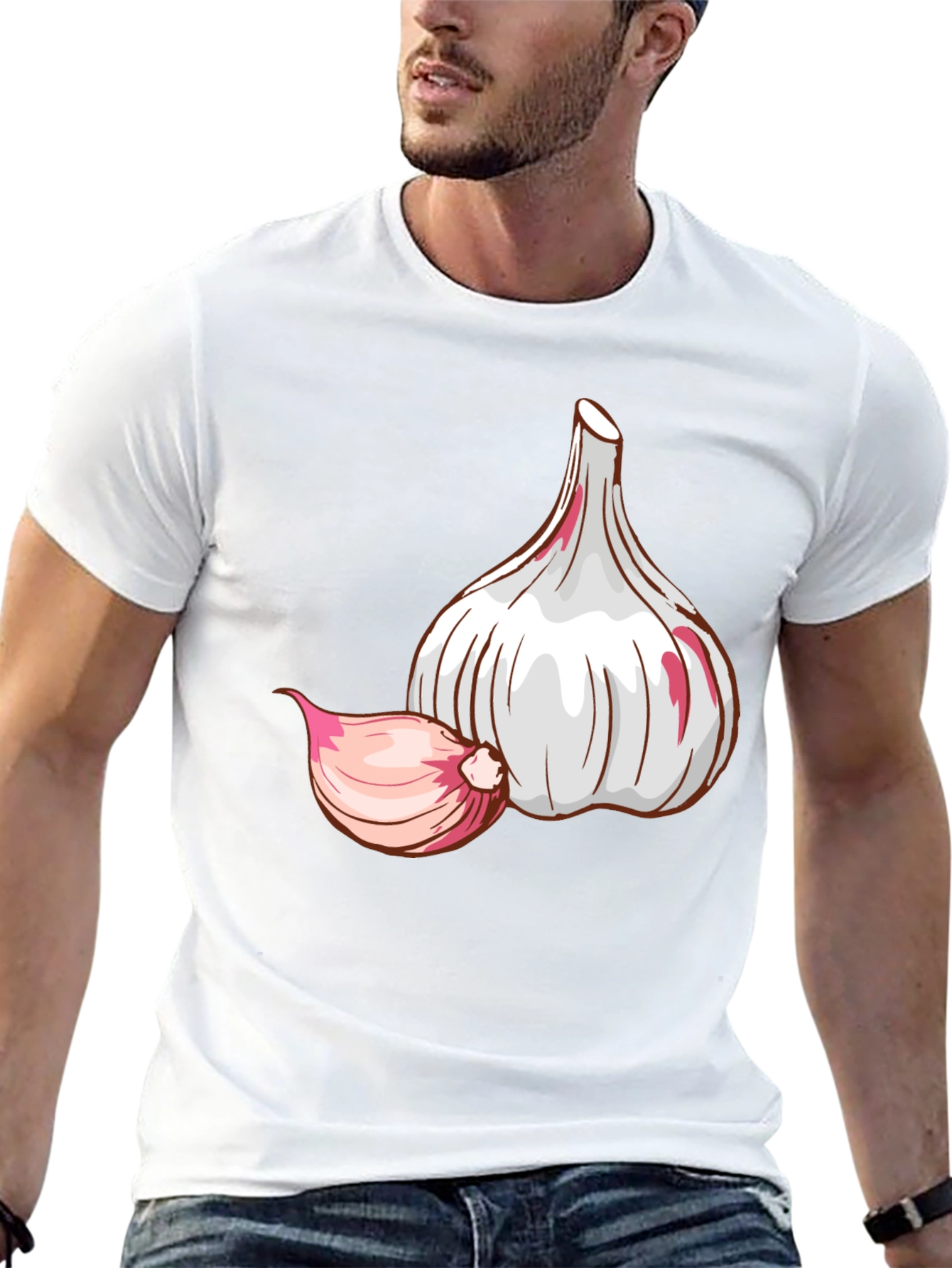 Garlic Graphic Tee - Black Cotton T-Shirt
