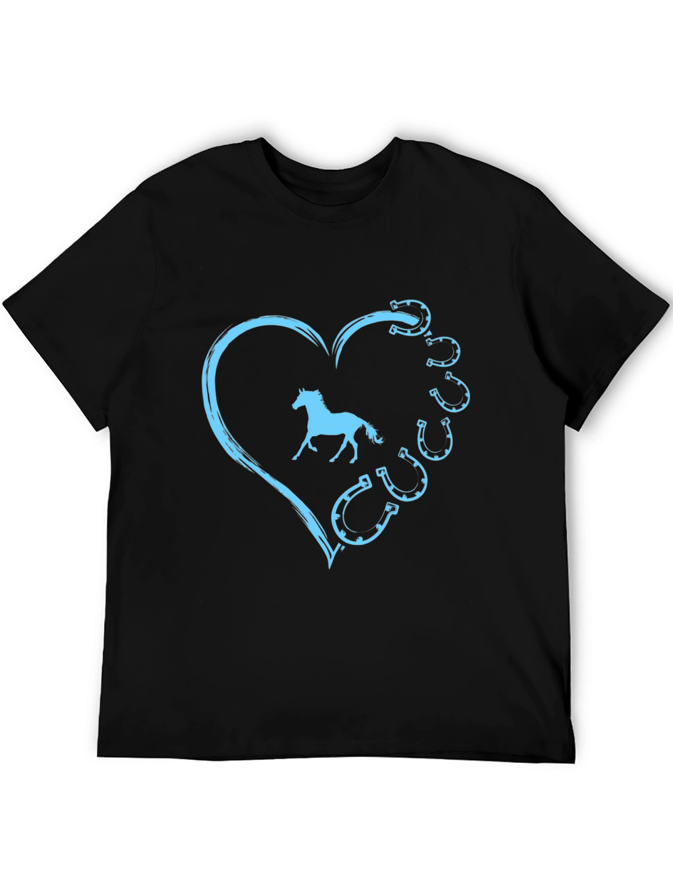 Horse Lover Tee: Heart & Horseshoe Design