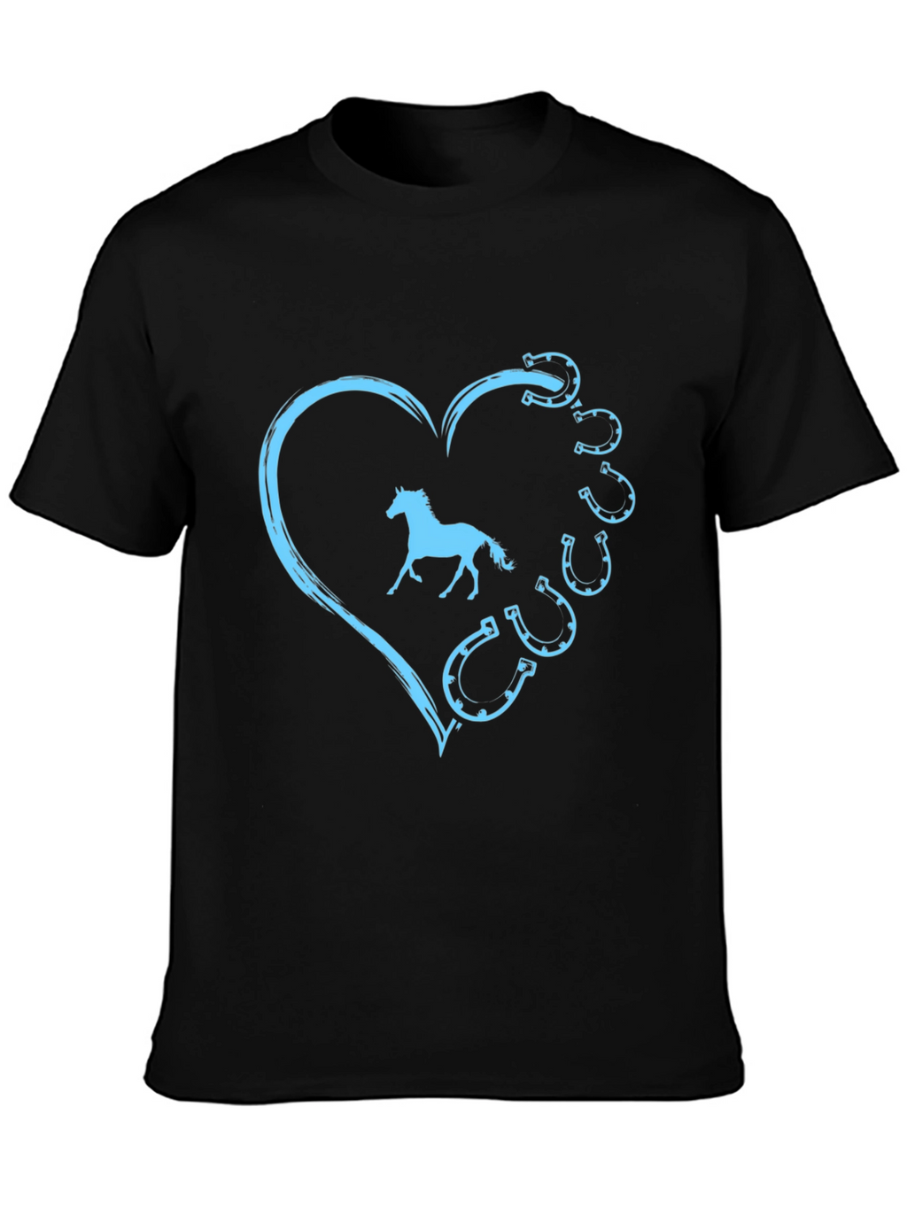 Horse Lover Tee: Heart & Horseshoe Design