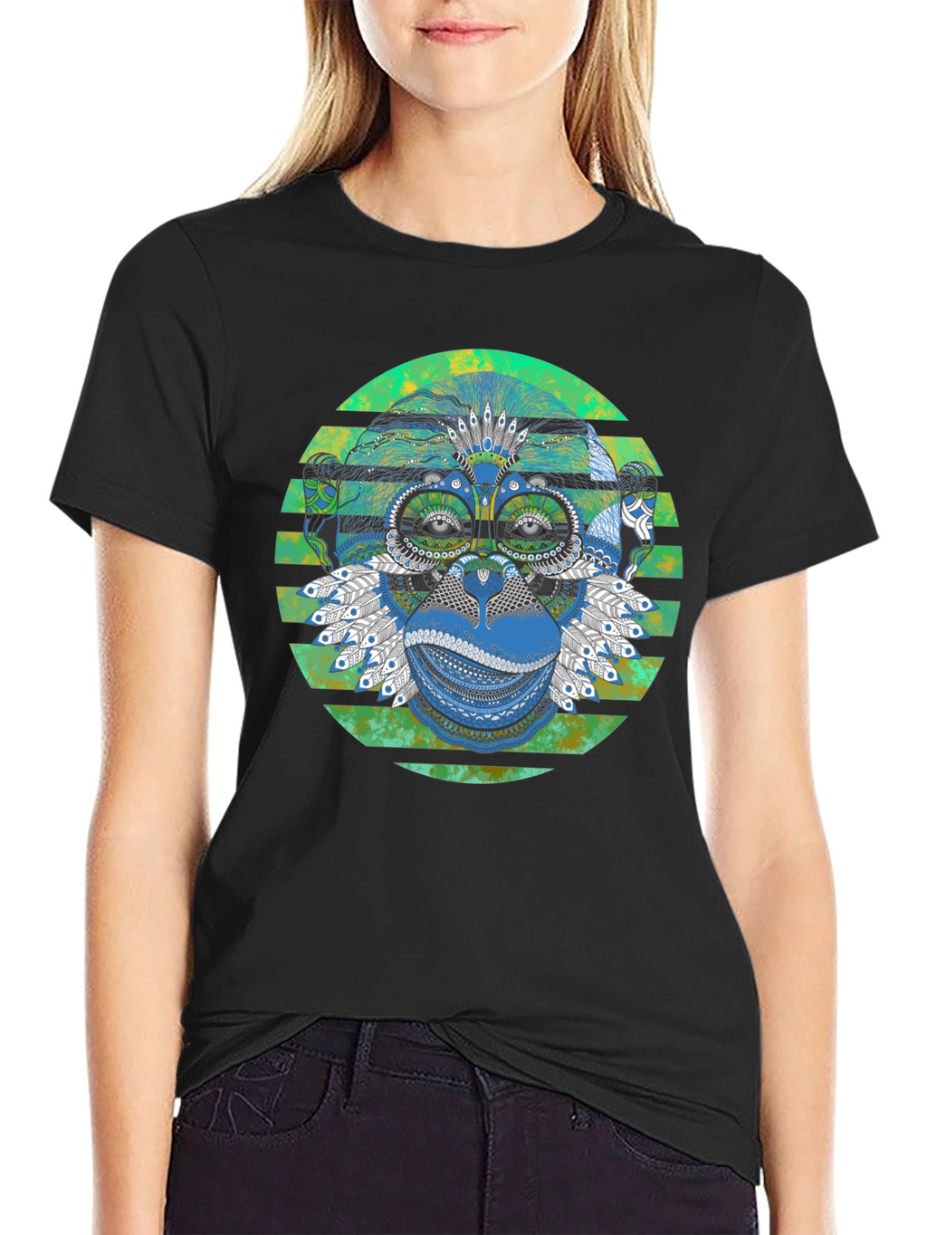 Monkey T-Shirt - Geometric Design