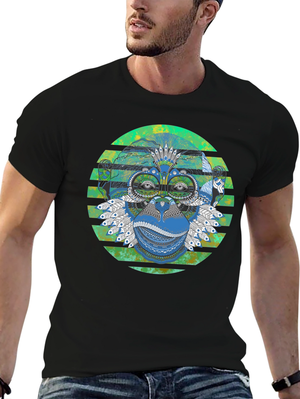 Monkey T-Shirt - Geometric Design