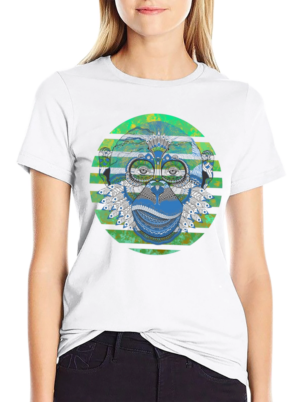 Monkey T-Shirt - Geometric Design