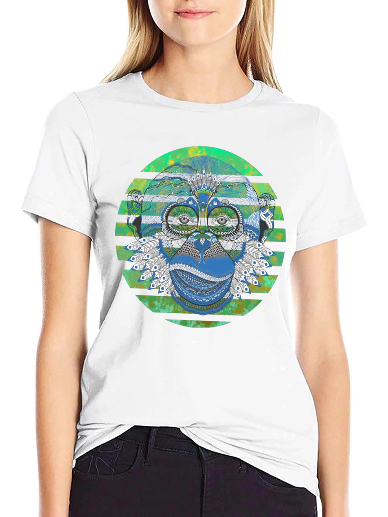 Monkey T-Shirt - Geometric Design