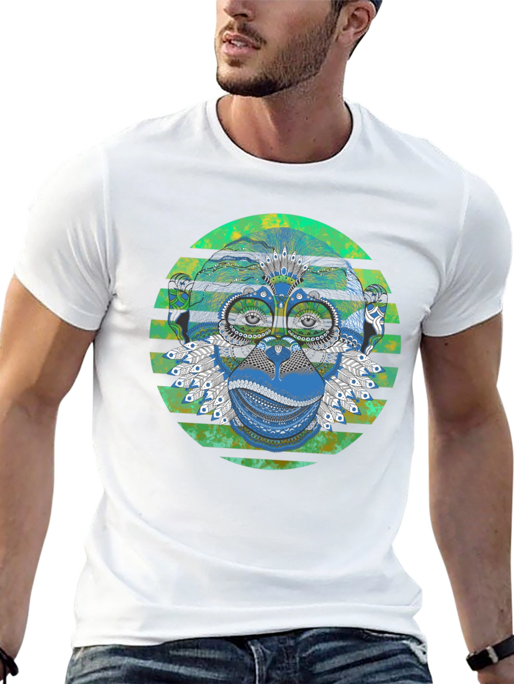Monkey T-Shirt - Geometric Design