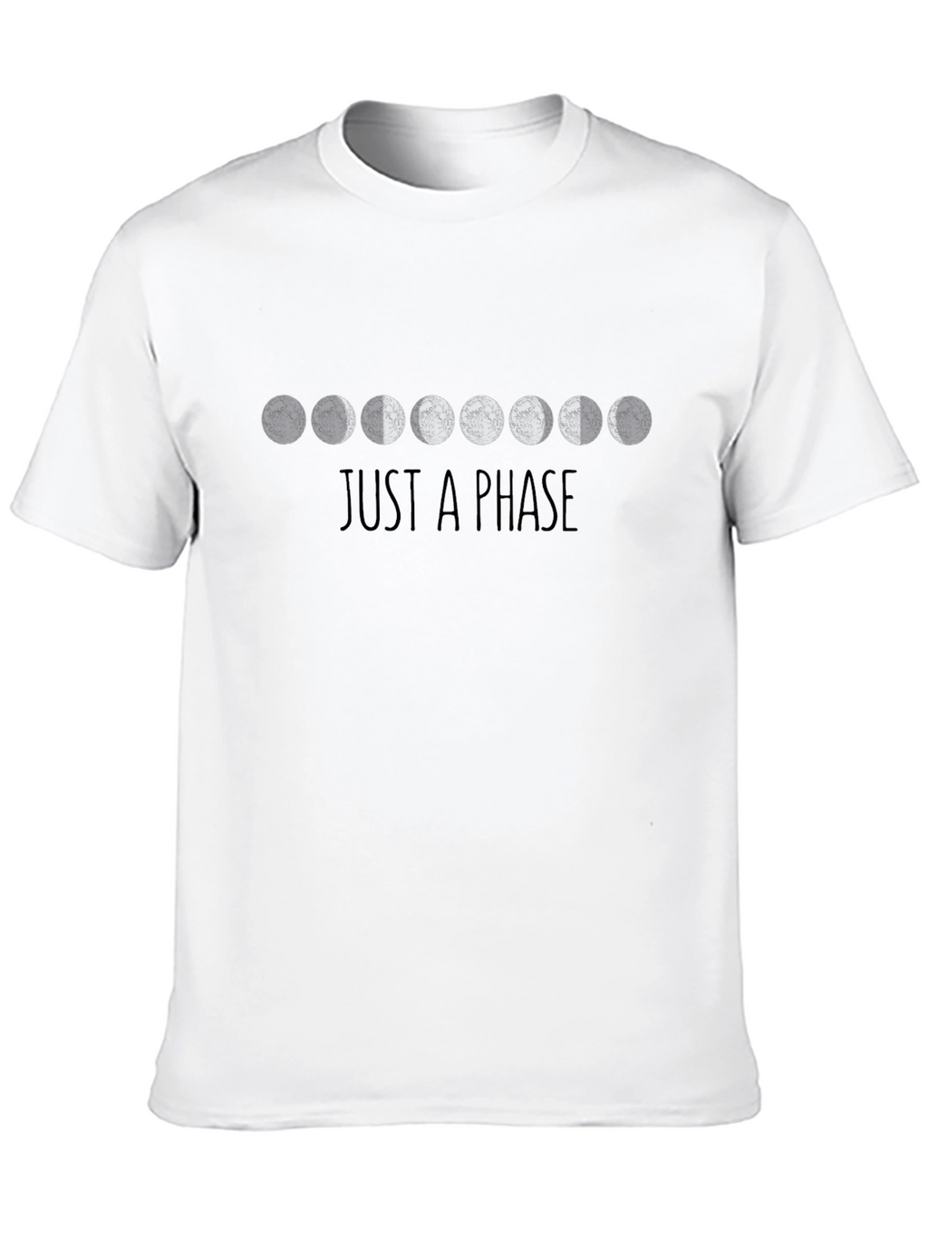 Just A Phase Moon Graphic T-Shirt - Black