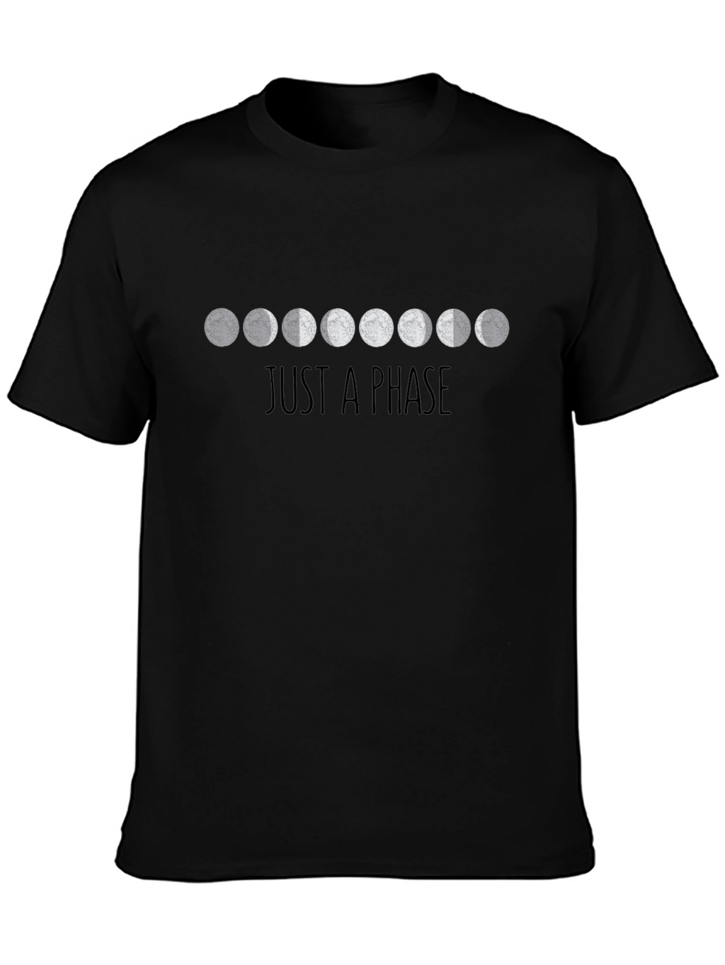 Just A Phase Moon Graphic T-Shirt - Black