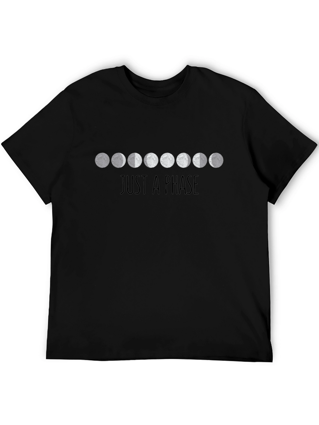 Just A Phase Moon Graphic T-Shirt - Black