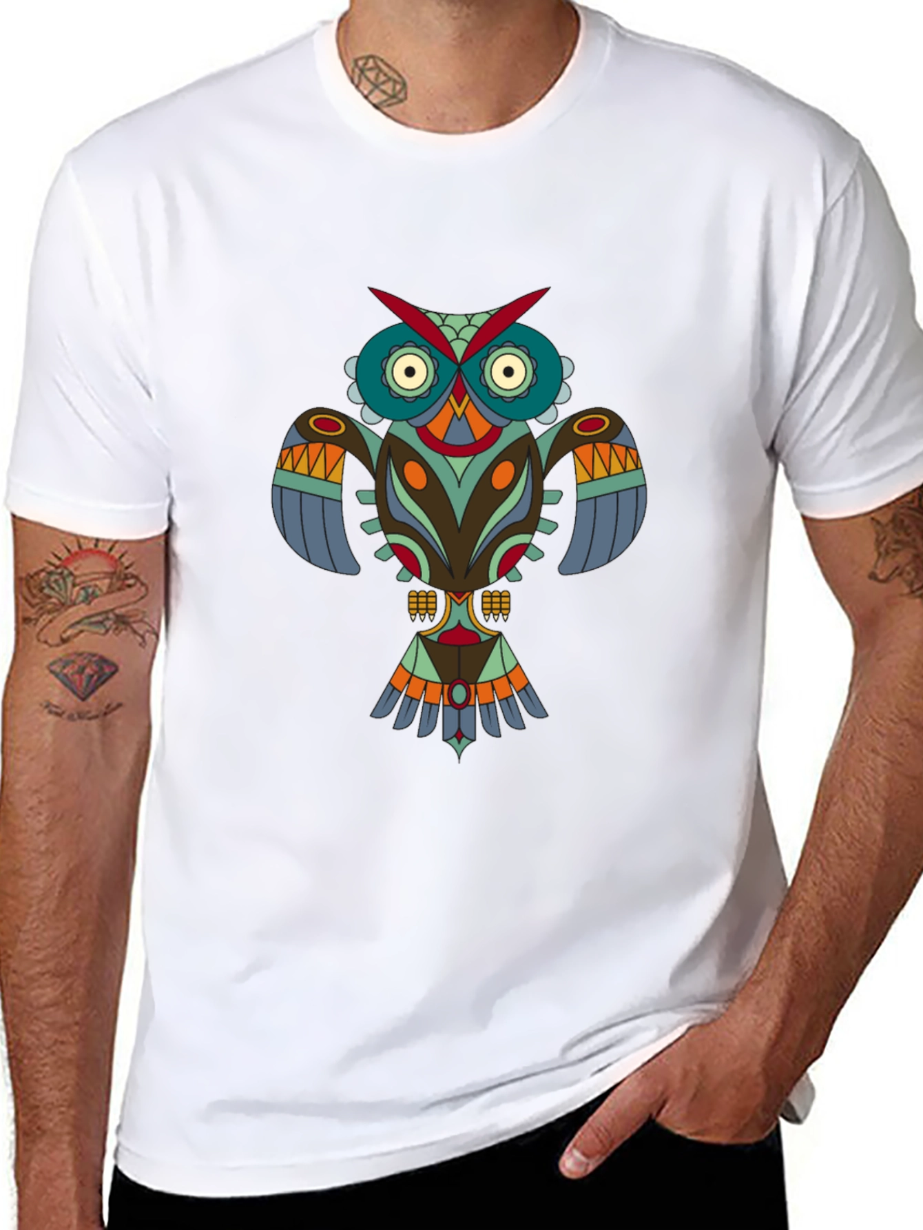 Tribal Owl Graphic Tee - Modern Menswear