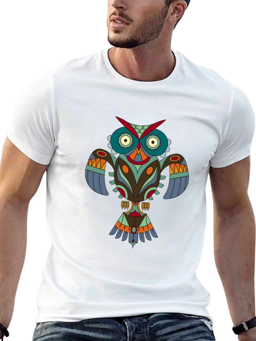 Tribal Owl Graphic Tee - Modern Menswear