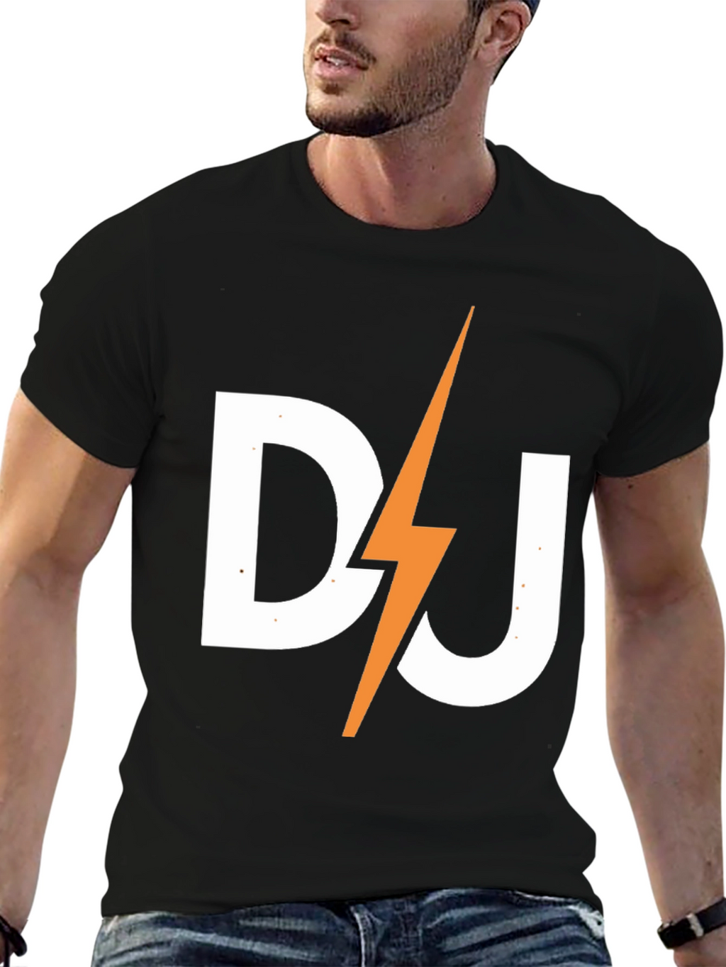 DJ Lightning Bolt Black T-Shirt
