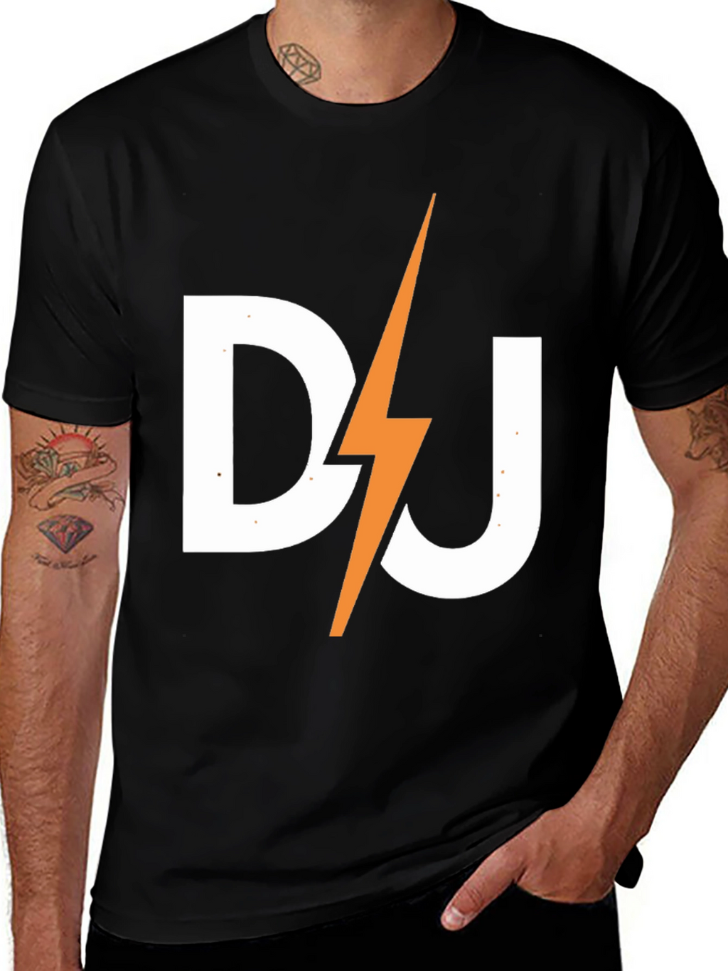 DJ Lightning Bolt Black T-Shirt