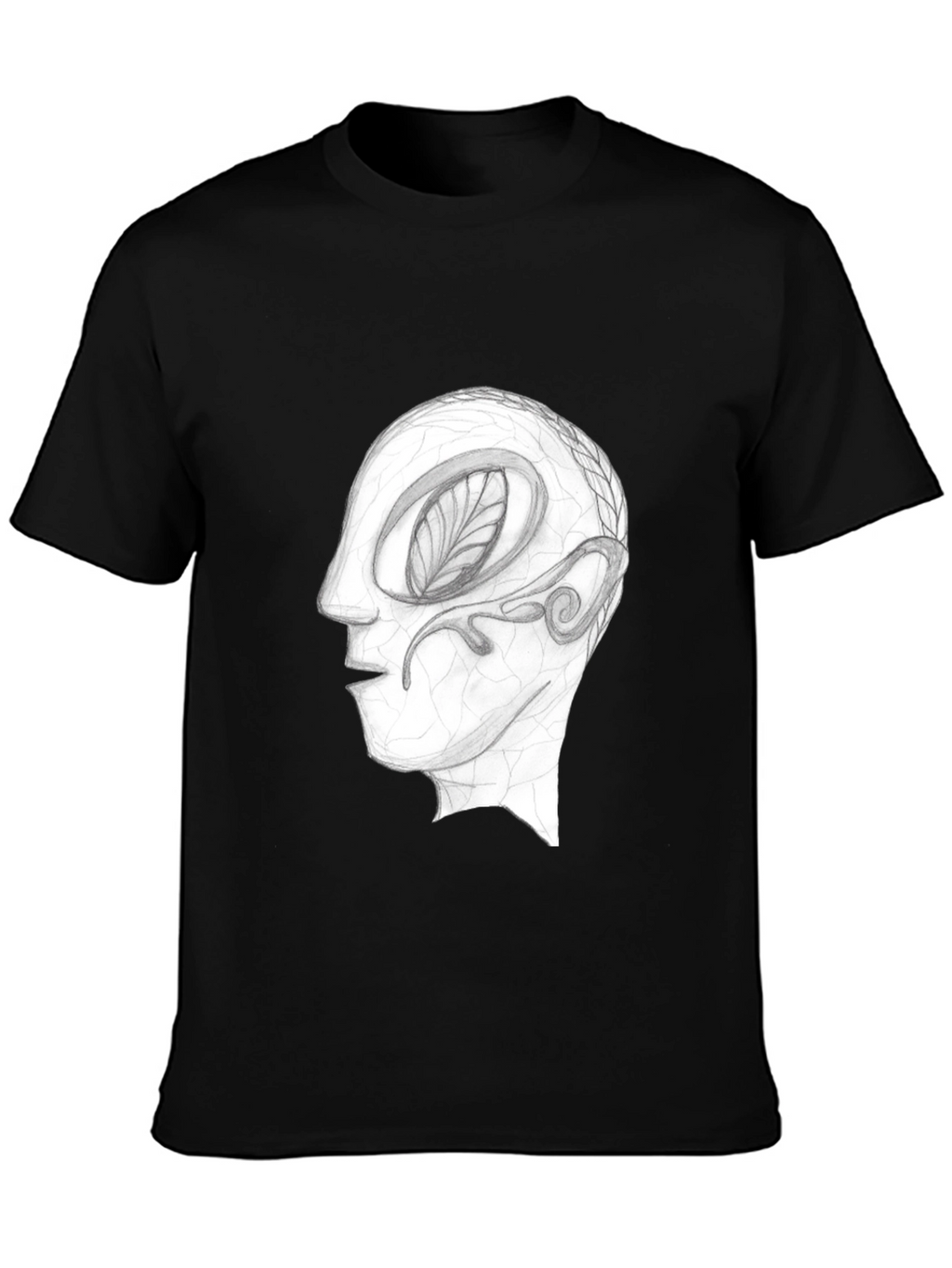 Abstract Head Graphic Tee - Black