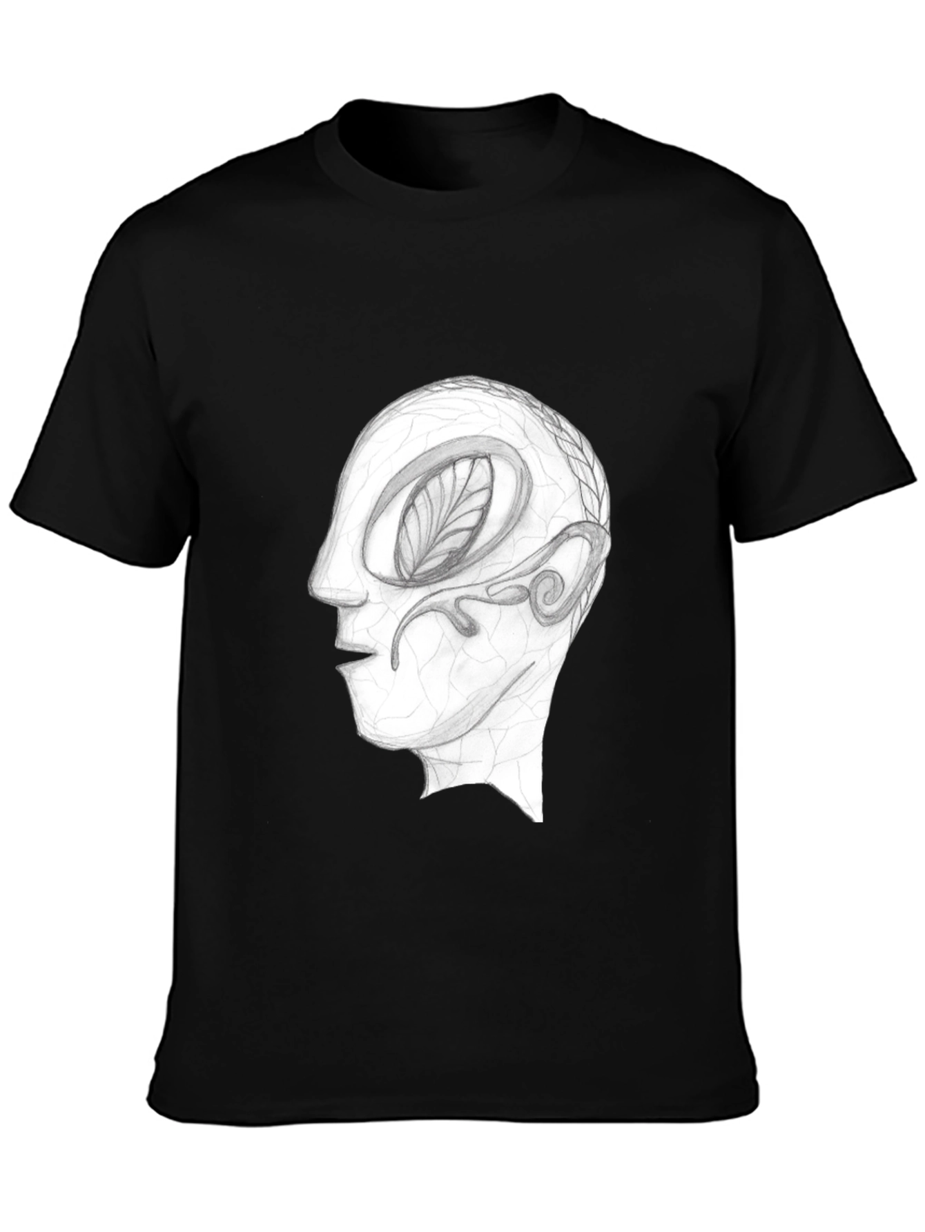 Abstract Head Graphic Tee - Black