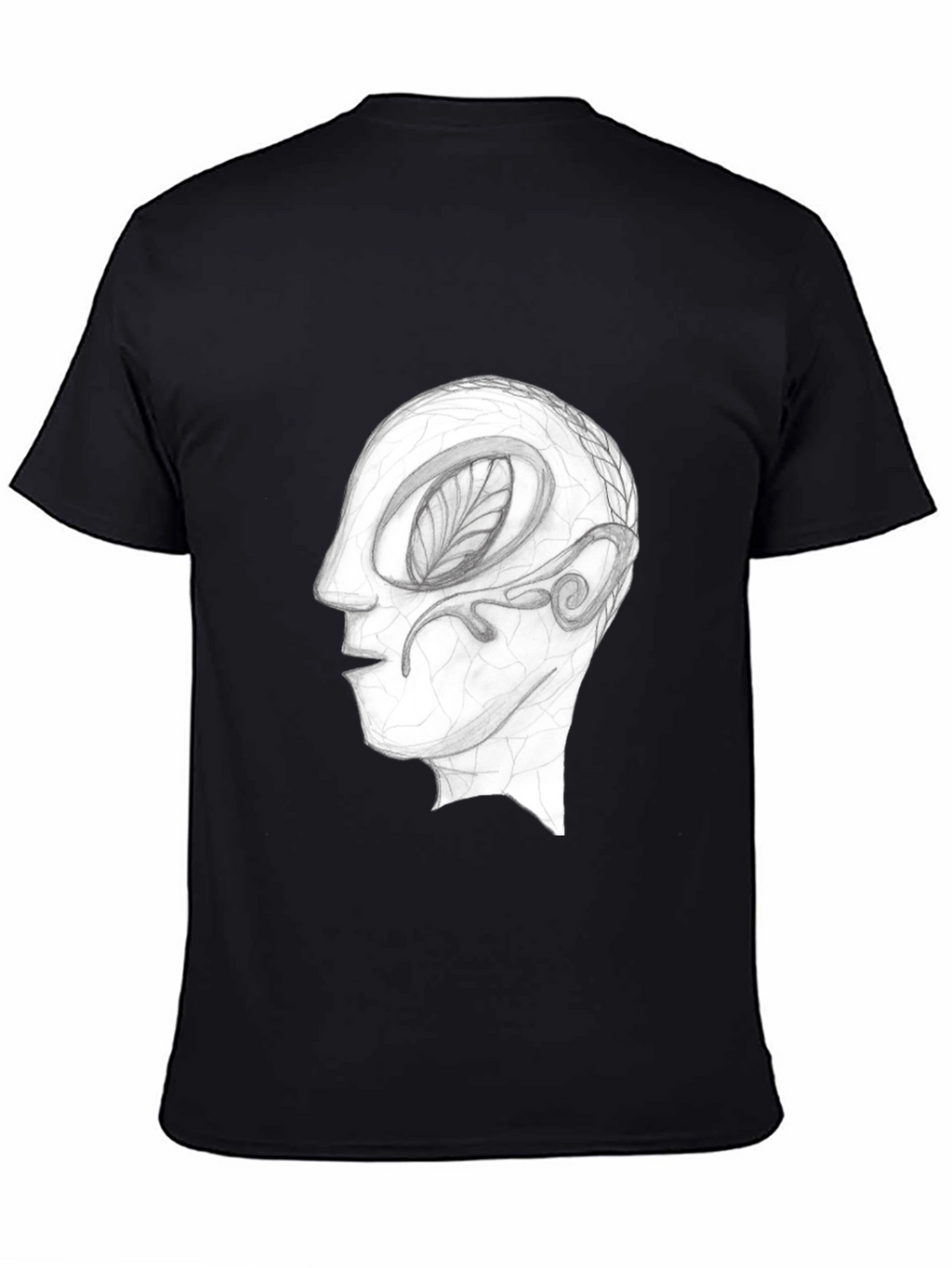 Abstract Head Graphic Tee - Black