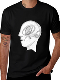 Abstract Head Graphic Tee - Black