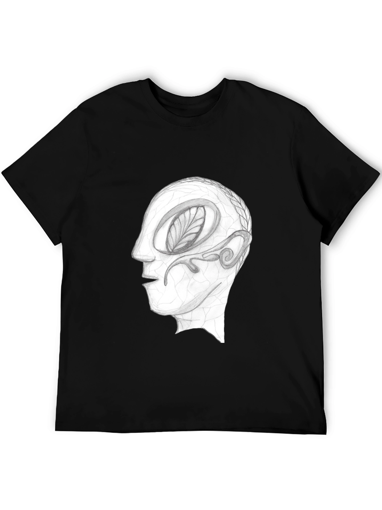 Abstract Head Graphic Tee - Black