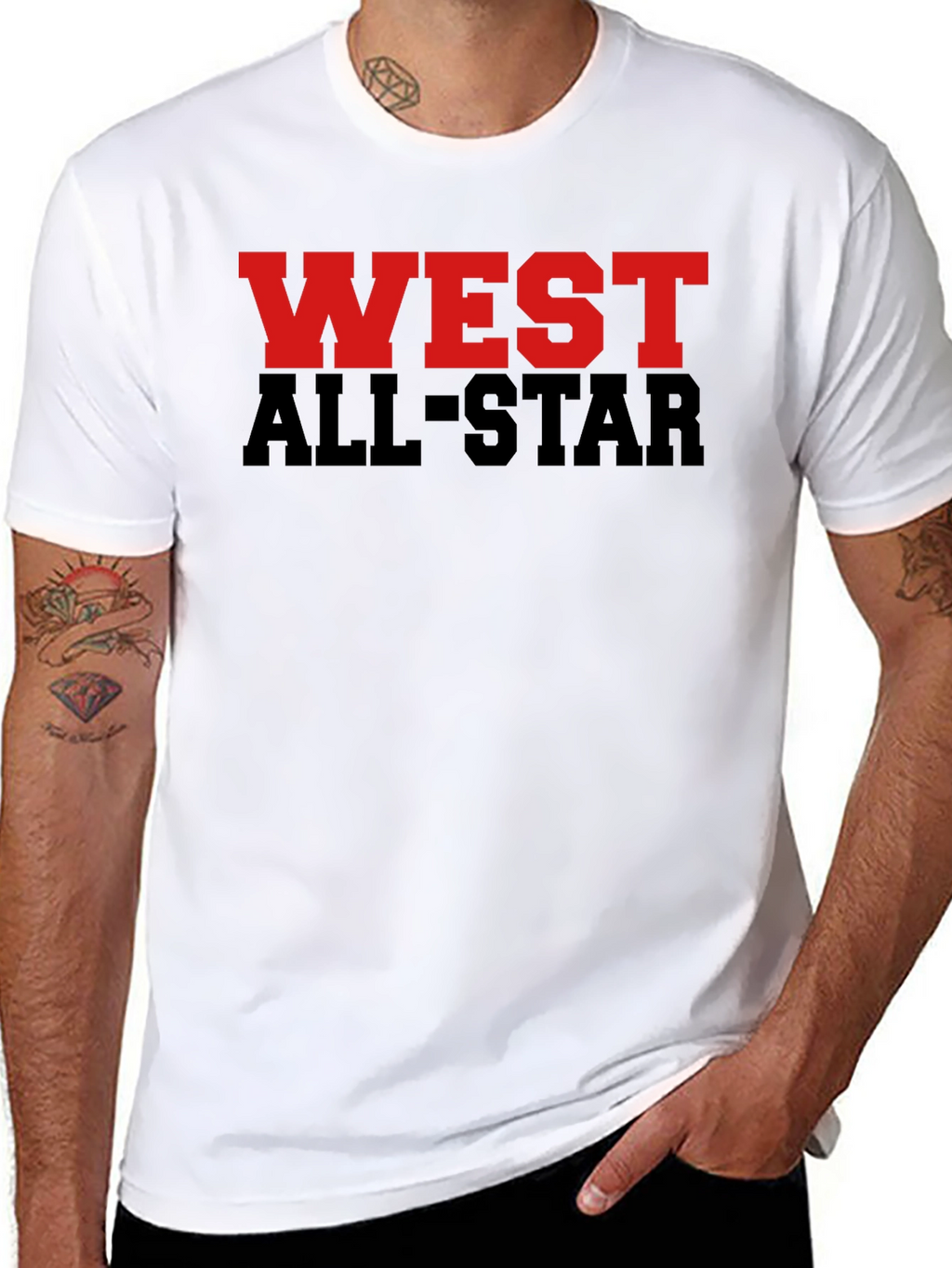 West All-Star Graphic Tee - Black Cotton Blend