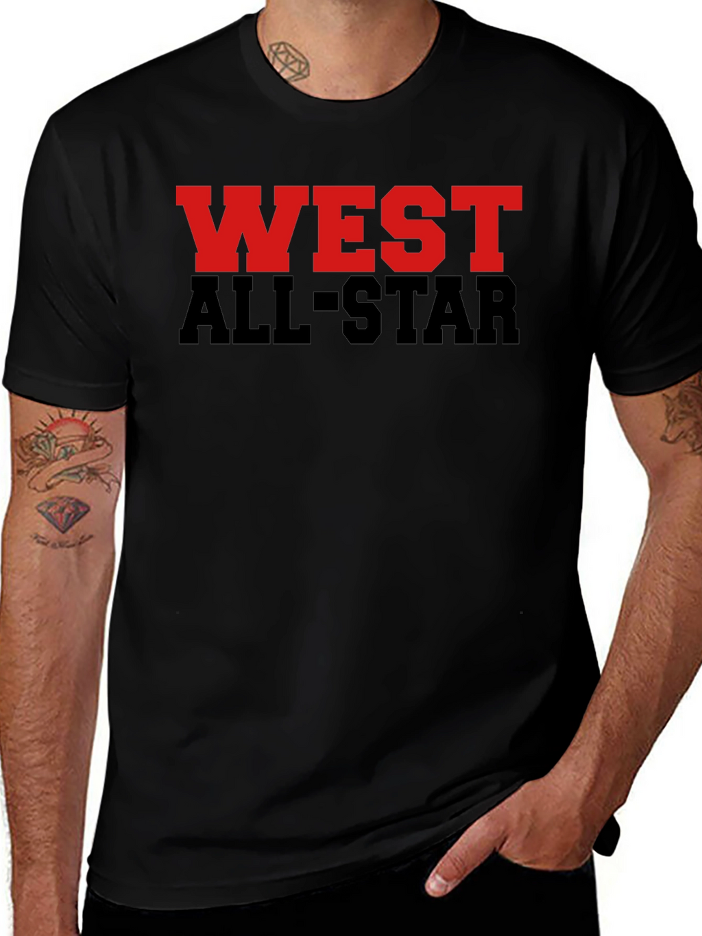 West All-Star Graphic Tee - Black Cotton Blend