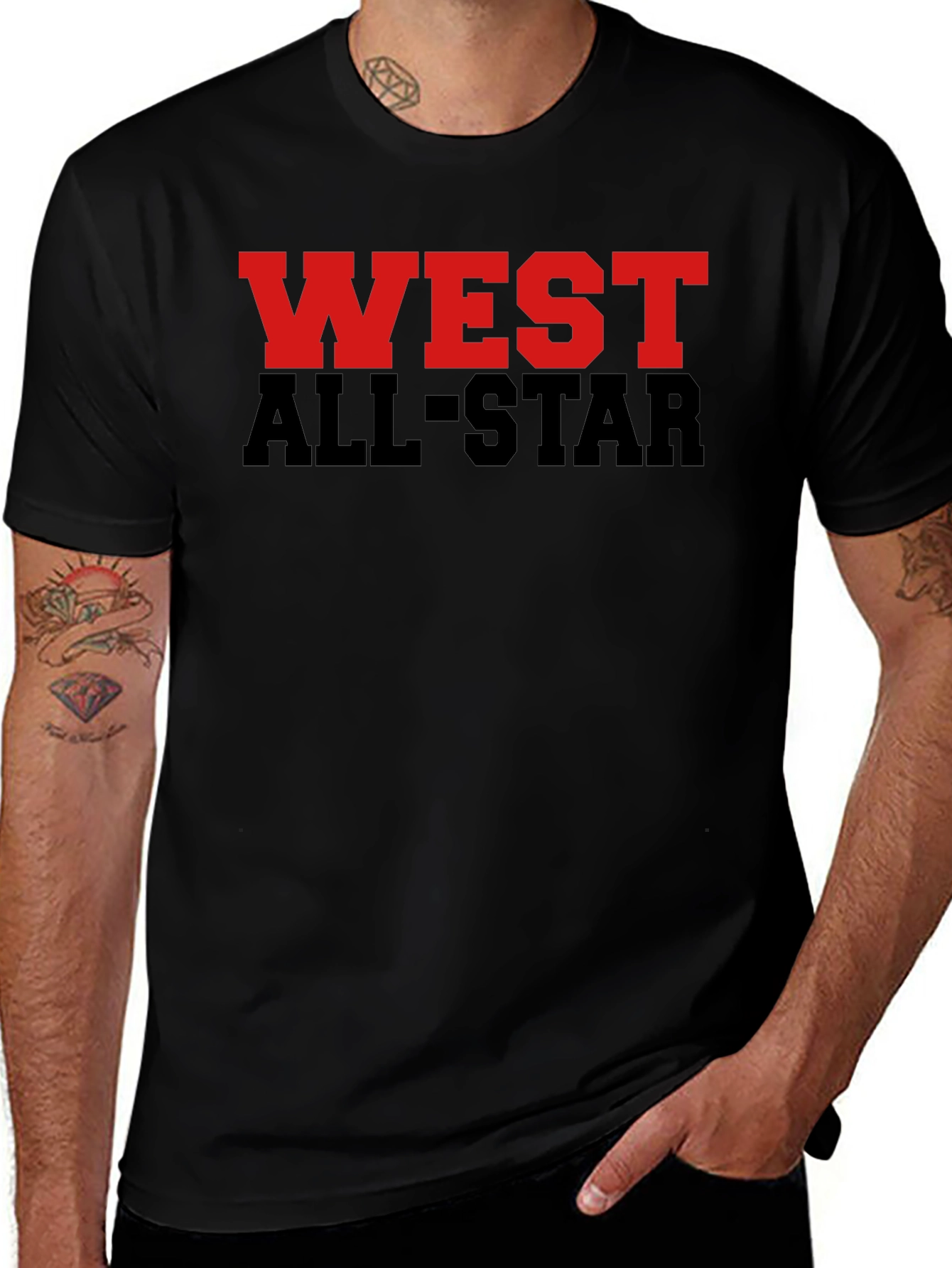 West All-Star Graphic Tee - Black Cotton Blend