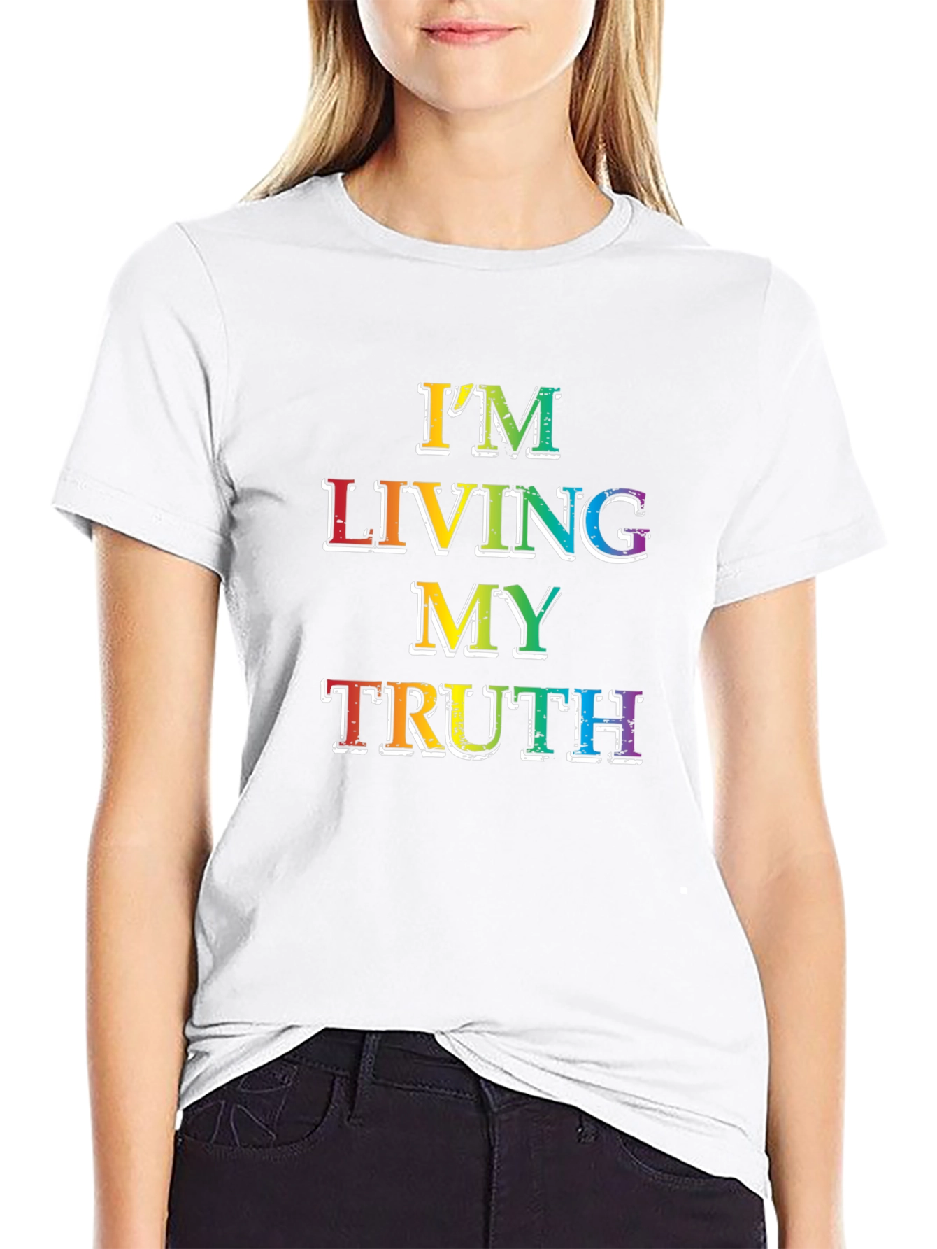Living My Truth Rainbow Graphic T-Shirt
