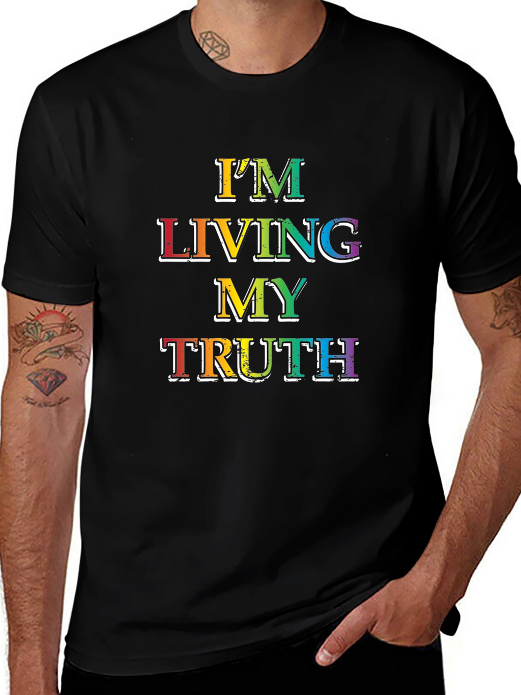Living My Truth Rainbow Graphic T-Shirt