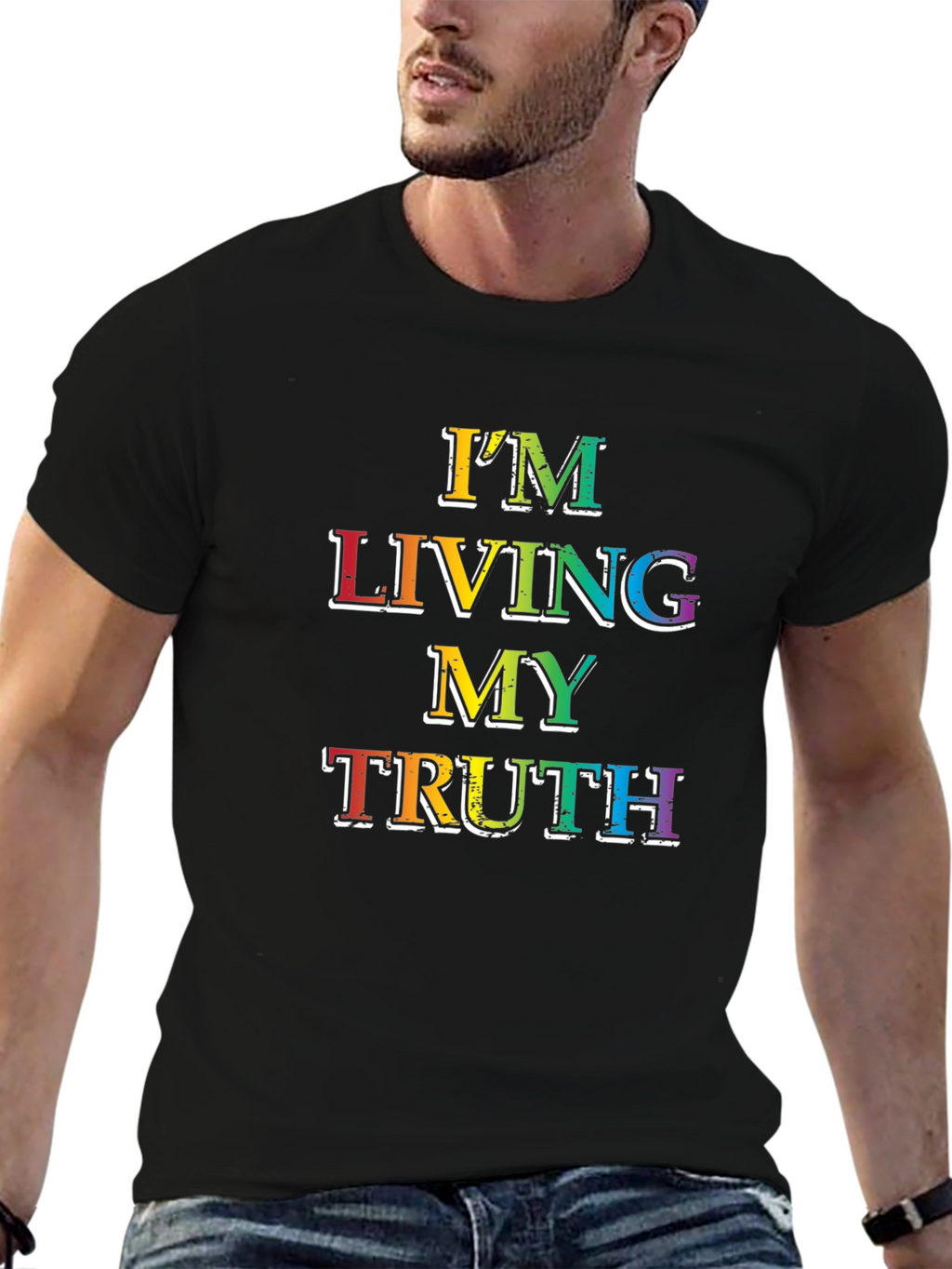Living My Truth Rainbow Graphic T-Shirt