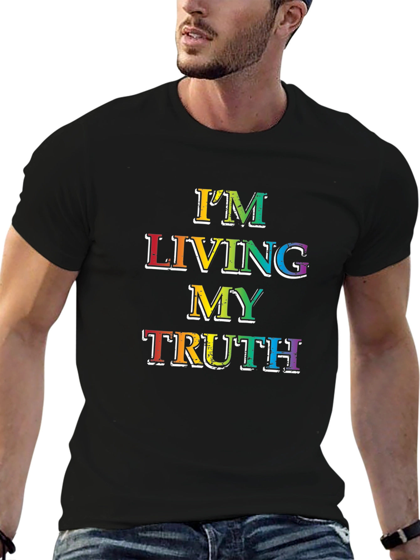 Living My Truth Rainbow Graphic T-Shirt
