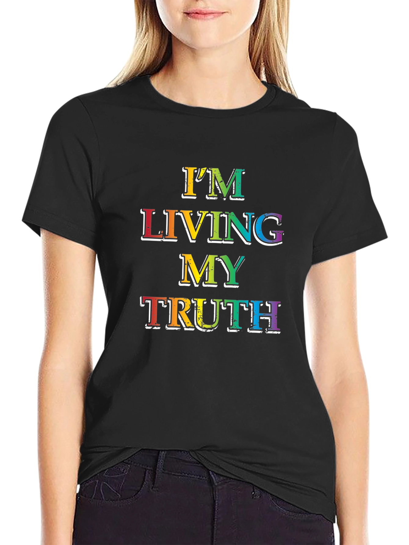 Living My Truth Rainbow Graphic T-Shirt