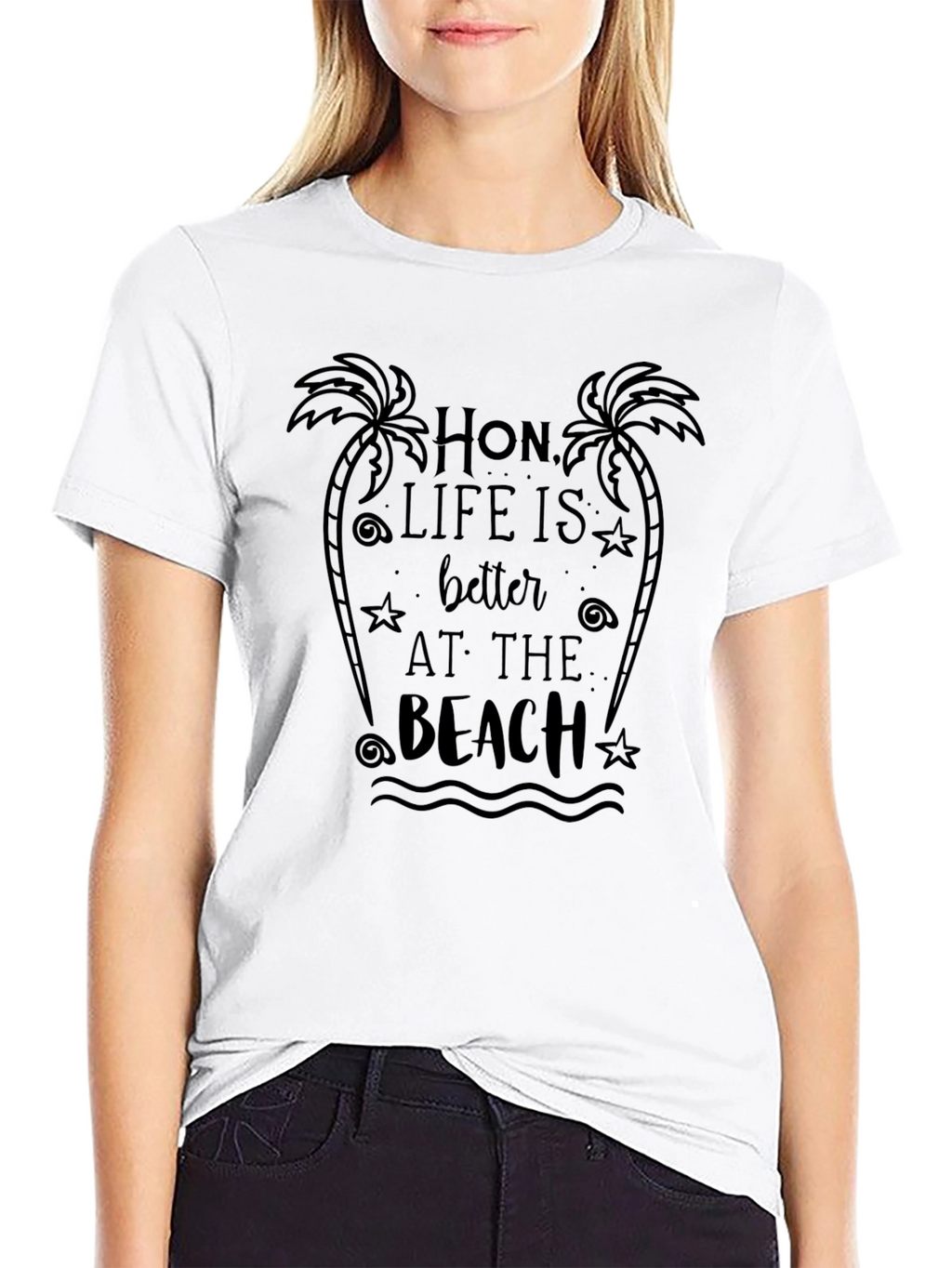 Hon Life is Better at the Beach Black T-Shirt