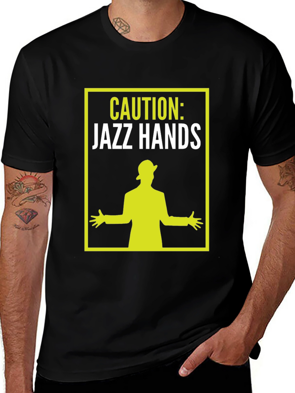 Caution: Jazz Hands Graphic Tee - Fun & Stylish!