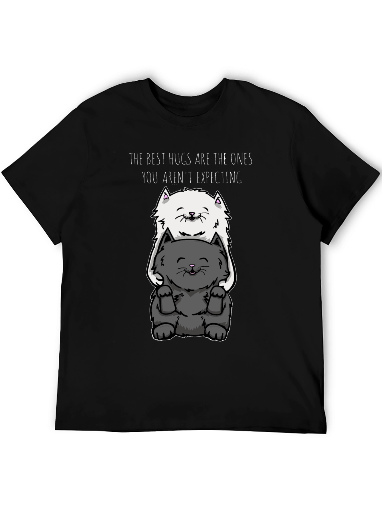 Cute Cat Hugs Graphic Tee - The Best Hugs Shirt