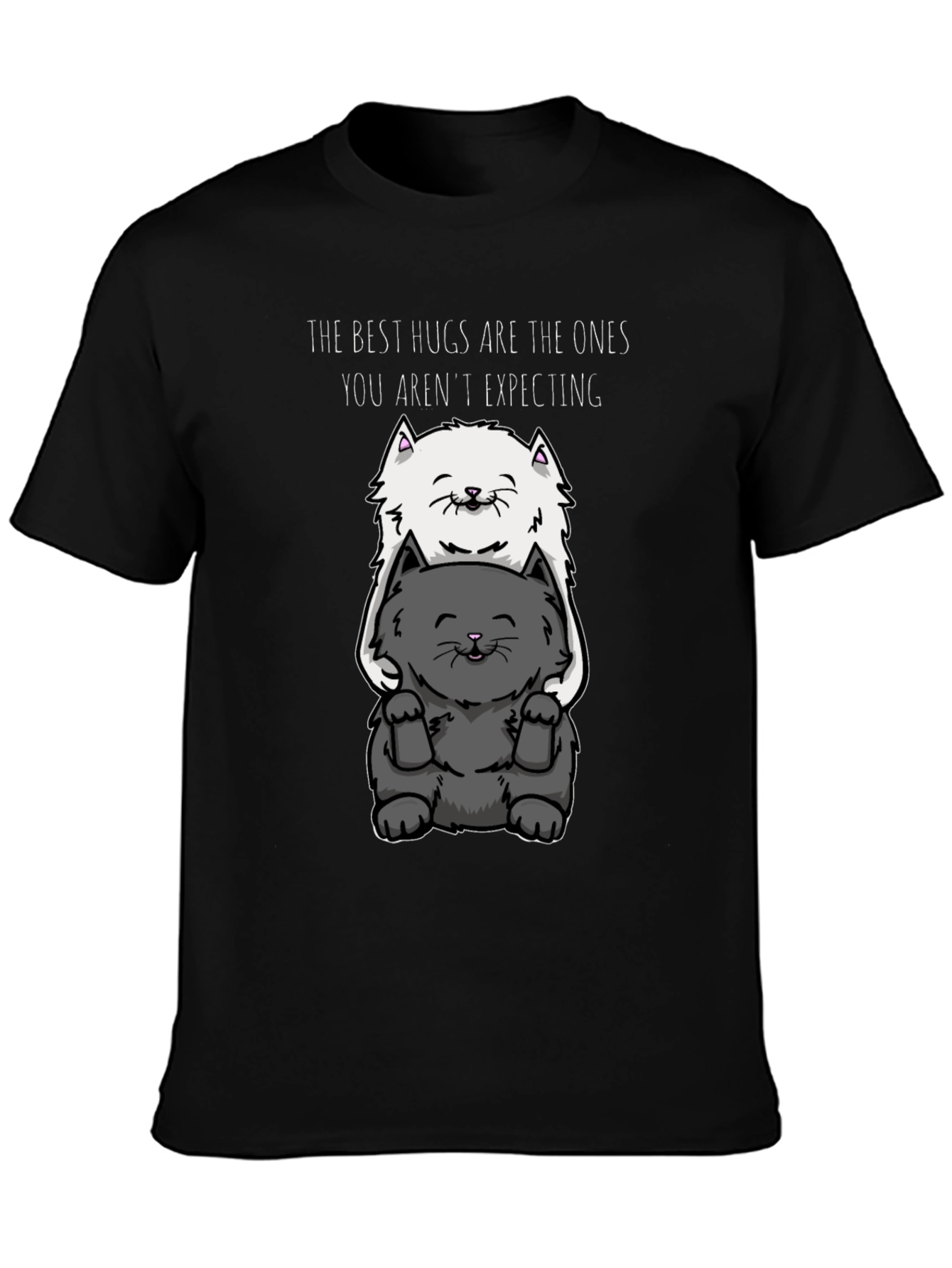 Cute Cat Hugs Graphic Tee - The Best Hugs Shirt